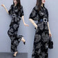 Temperament Wide-leg Pants Suit Women's Spring and Autumn Temperament Two-piece Long-sleeved Shirt + Loose Wide-leg Pants