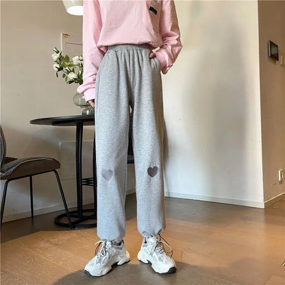 Spring and Summer Korean Style High-waist Drape Loose Loose Casual Trousers Thin Wide-leg Straight Sports Pants Student Girl Trend