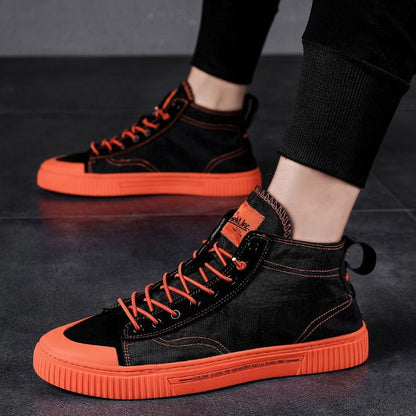 Summer Men's Korean High-top Canvas Shoes Trendy Student Sports Shoes Men's Casual Sneakers