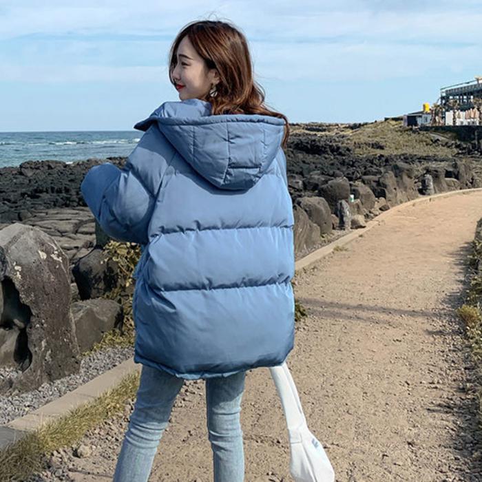 Winter Plus Size Women's Padded Jacket Solid Color Short Down Padded Jacket Thick and Warm Loose Jacket