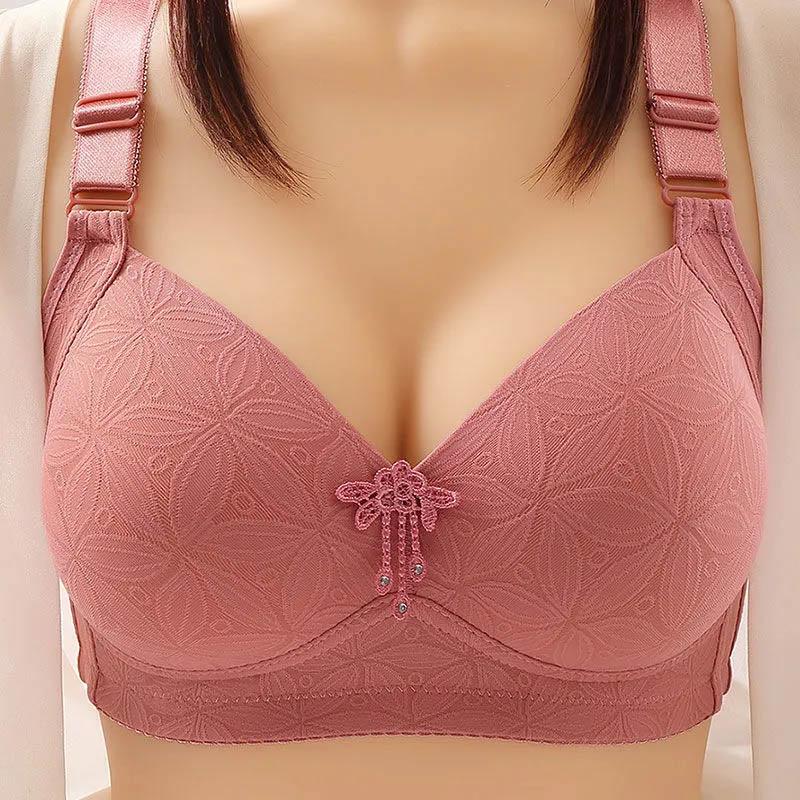 Large Size Comfortable No Steel Ring Thin Bra Gathers The Auxiliary Breasts Anti-sagging Adjustable Anti-glare Sports Bra