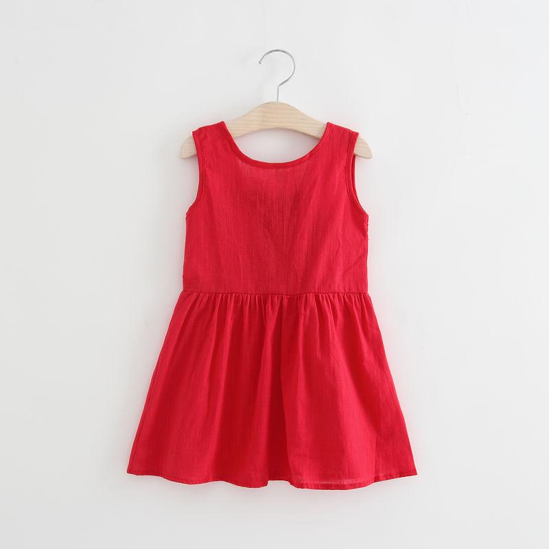 1-7 Years Baby Girls Sleeveless Flower Print Dresses Clothes Kids Summer Princess Dress Children Party Ball Pageant Dress Outfit