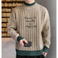 Autumn and Winter Sweater Half Turtleneck Knit Bottoming Shirt for Men Plus Velvet Padded Pullover
