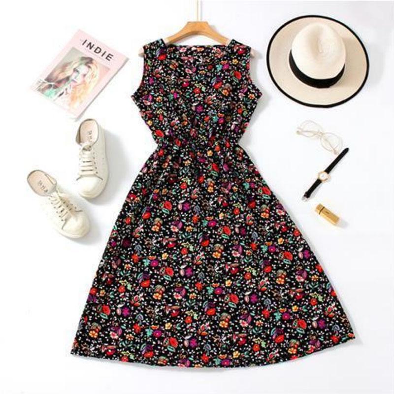 Chiffon Floral Holiday Dress Student Dress Fairy Skirt Casual Skirt
