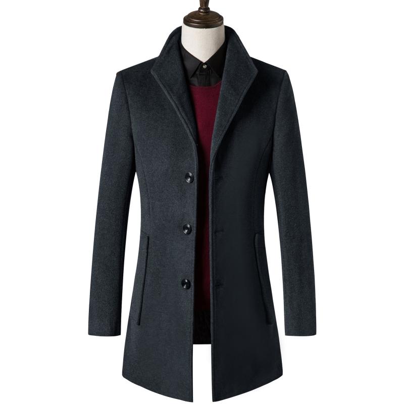 Men Woolen Coats Autumn Winter Solid Men's Wool Coats Luxurious Cashmere Coat Male Jacket