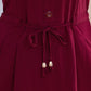 Female Vintage Elegant Casual Dress Slim Graceful Button Solid Mid-length Holiday High Waist Dress