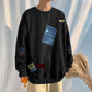 Literary Men's and Women's Round Neck Sweater Men's Loose Plus Size Shirt All-match Bottoming Shirt Jacket