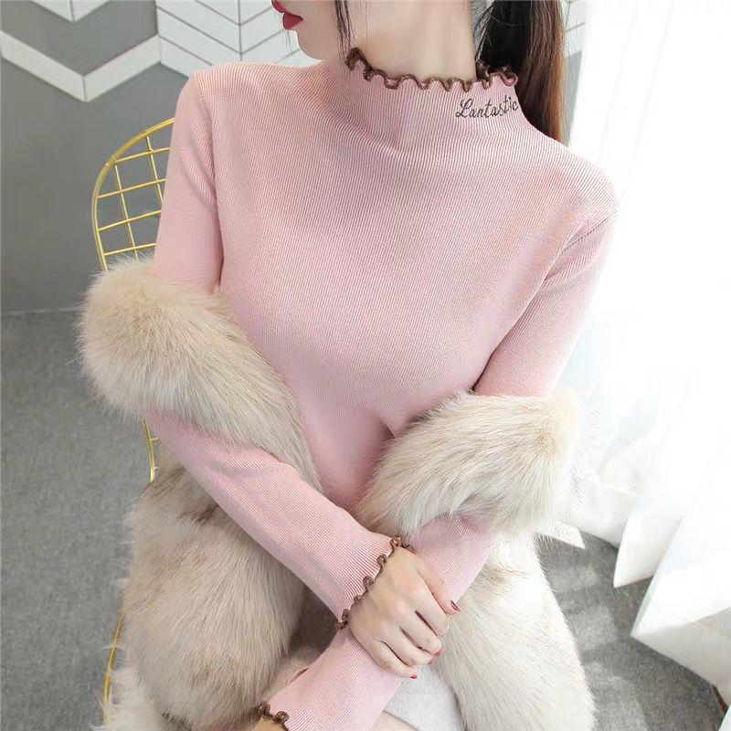 Pofulove Wild Fungus Bottoming Sweater Sweater Women's Fashion Outerwear Western-style Little Man