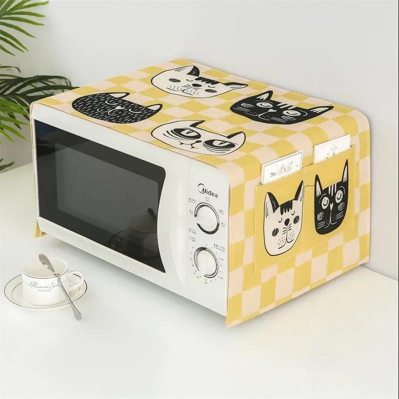 Microwave Oven Cover Towel Universal Electric Oven Cover Cloth Waterproof and Oil Smoke Dustproof Thickened Linen Cloth Three-sided All-inclusive
