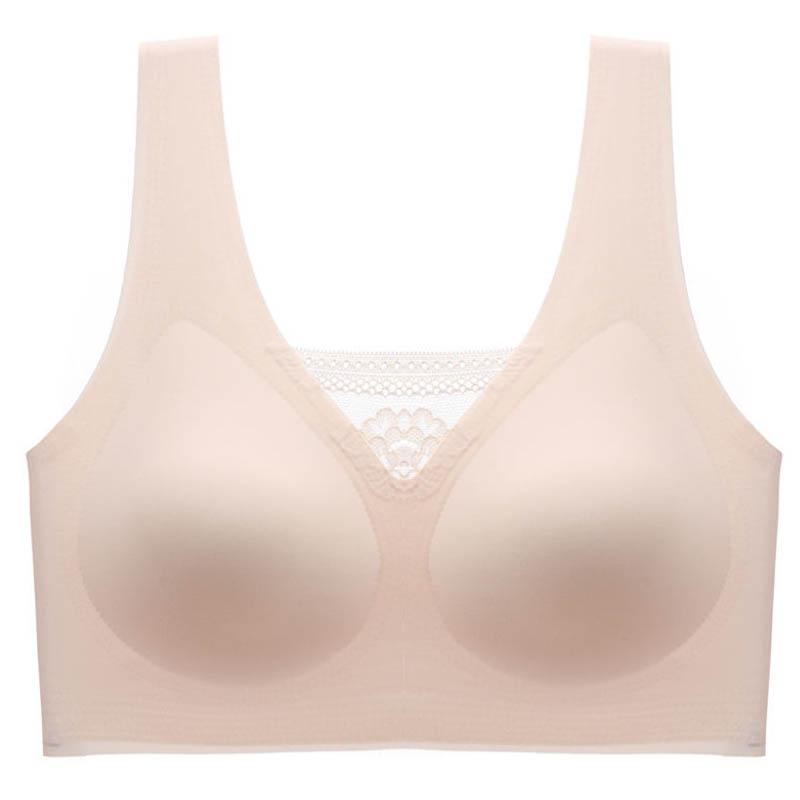 Latex Seamless Underwear Gathers Anti-sagging Breasts Top Support Sexy No Steel Ring Bra Lace Shockproof Comfortable Sports Bra