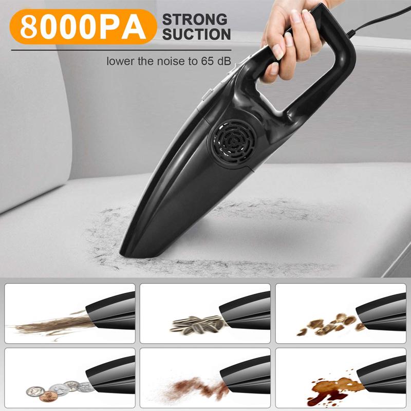 8000PA Car Vacuum Cleaner 120w High Power Wet And Dry Strong Suction Portable Vacuum Cleaner