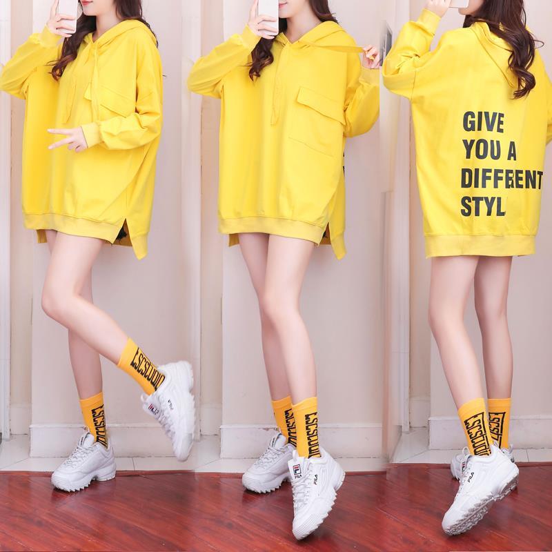 Warm Hood Top Spring and Autumn Sweatshirt Cotton Women's Sweatshirt Wild Large Size Long Sleeve