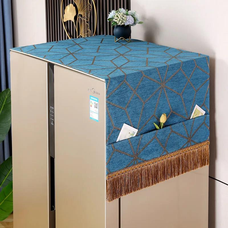 Refrigerator Cover Cloth Top Dust Cover Double Door Dustproof Single Door Protection Cover Towel Cover Curtain Towel Cover Dustproof Cloth