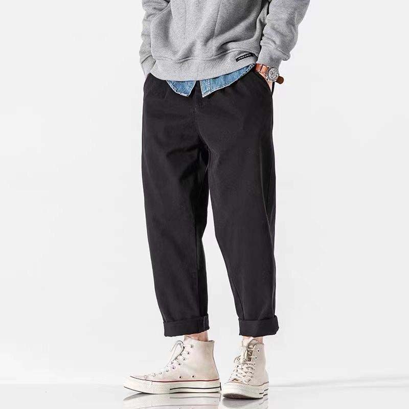 Elastic Waist Large Size Loose Casual Pants Men's Trousers Straight Casual Pants Spring Autumn Sports Pants