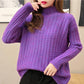 Pofulove Alpaca Half-high Collar Pullover Sweater Women Loose Fall Winter Bottoming Thick Shirt