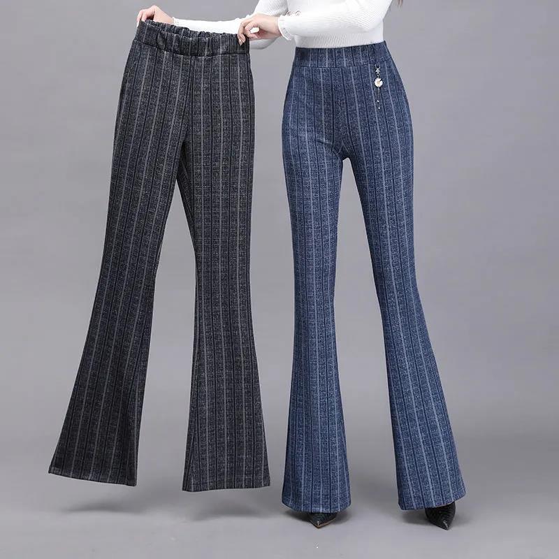 WTEMPO Summer Women Casual Ladies Flare Long Pants  Bell Bottoms Large Size M-XXXL Trousers
