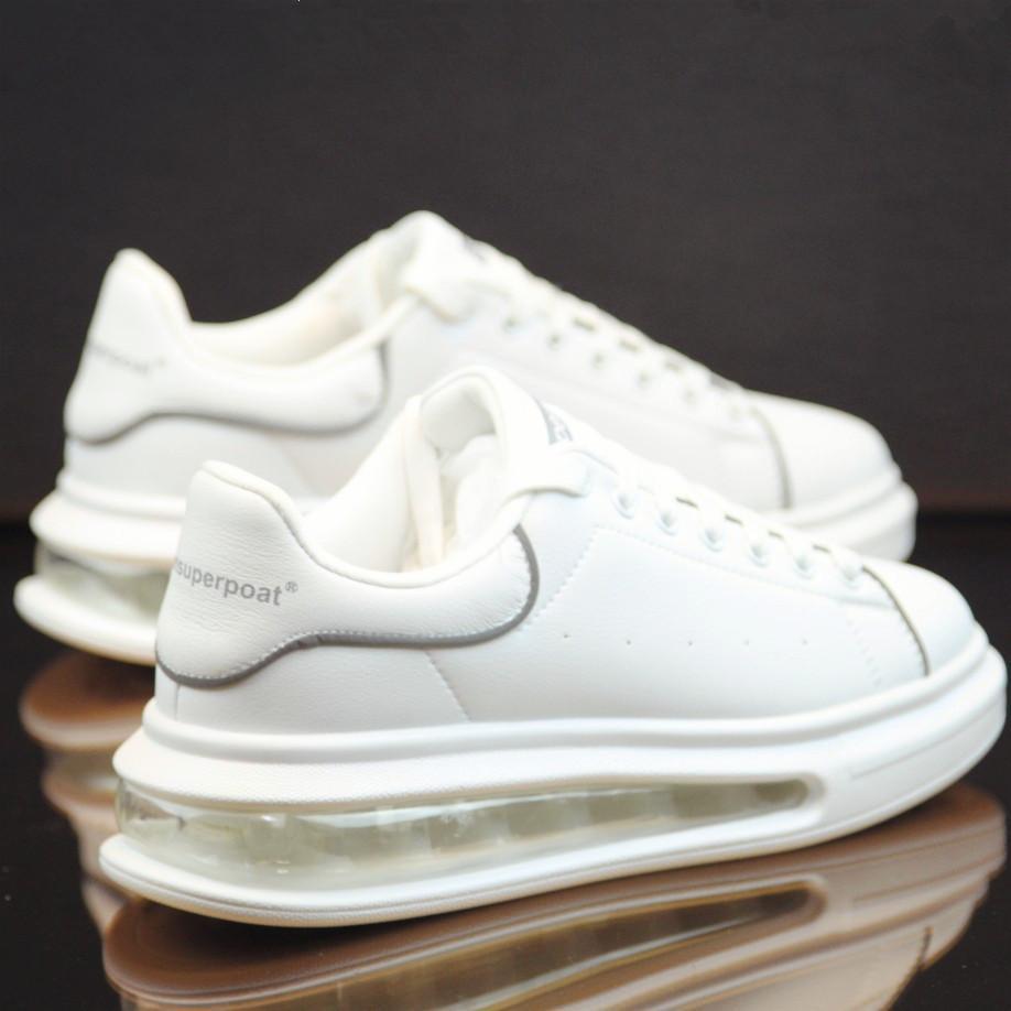 Men Women Sneaker White Leather Sports Shoes Couple Casual Shoes  Increased Running Shoes Unisex