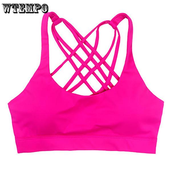 Women's Gym Fitness Yoga Top Bra Popular Sports Bras Girls Push Up Patchwork Workout Running