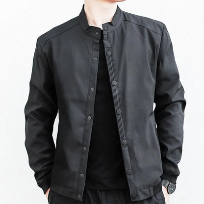 Men's Jacket Autumn Casual Loose Stand-up Collar Slim Jacket Mature Men's Tops