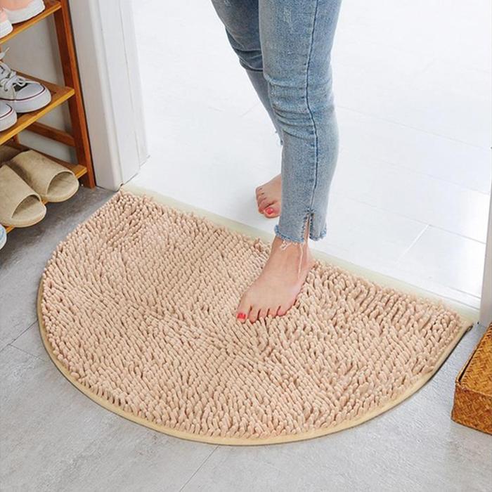Soft Carpet Slip-resistant Bathing Room Rug Floor Door Mat Dirt Barrier Semi Circle Floor Door Cushion Mat Rug