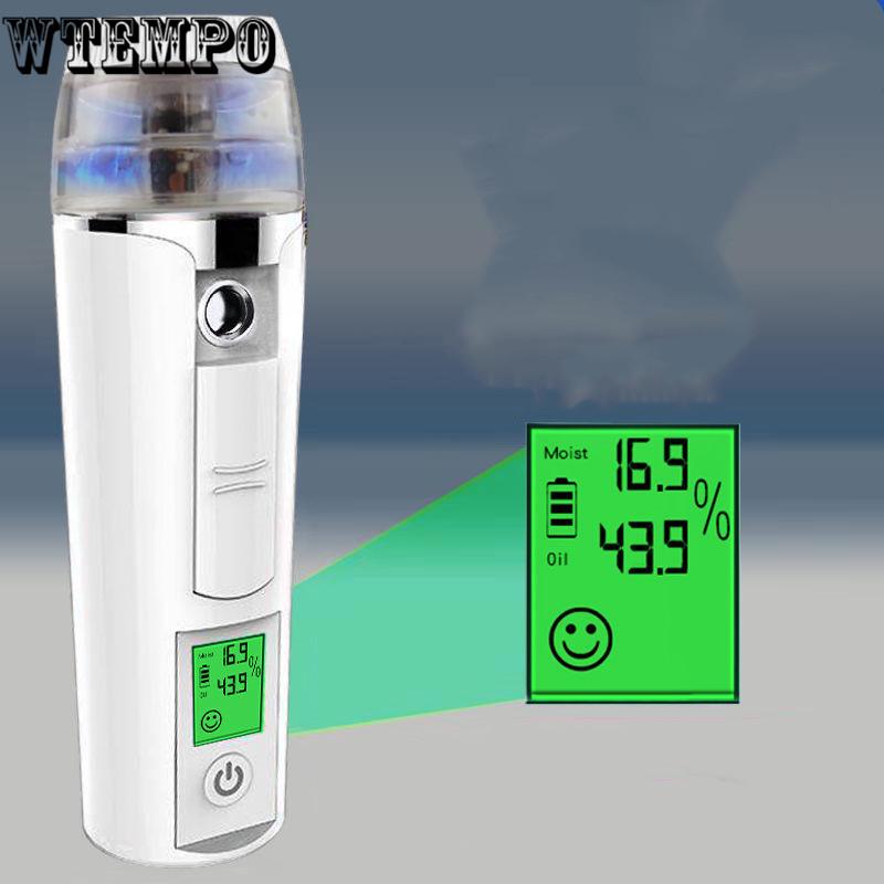 Portable Hand-Held Facial Steamer with Usb Charging Treasure Function Beauty Water Meter Led