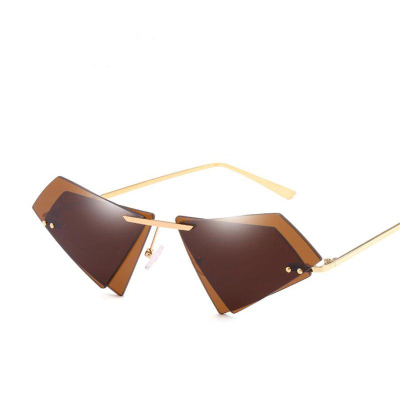 WTEMPO Rimless Cat Eye Sunglasses Women UV400 Frameless Sun Glasses Female Famous Brand Irregular Do