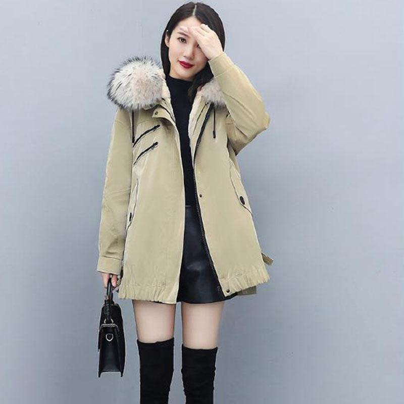 Parkas Women's Down Padded Jacket Women's Mid-length Korean Style Loose Thick Padded Winter Coat