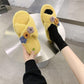 Cotton Slippers Female Cute Plush Slippers Wear Plush To Keep Warm At Home Winter Slippers Non-slip Breathable Cross Slippers