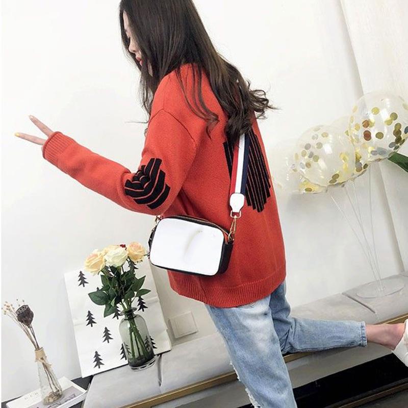 Spring  Autumn V-neck Cardigan Sweater Women Short Knit Small Coat Loose Casual Fashion Students All-match