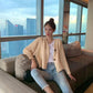 Autumn and Winter Thick Cardigan Jacket Long-sleeved V-neck Loose Sweater Knitted All-match Female Jacket