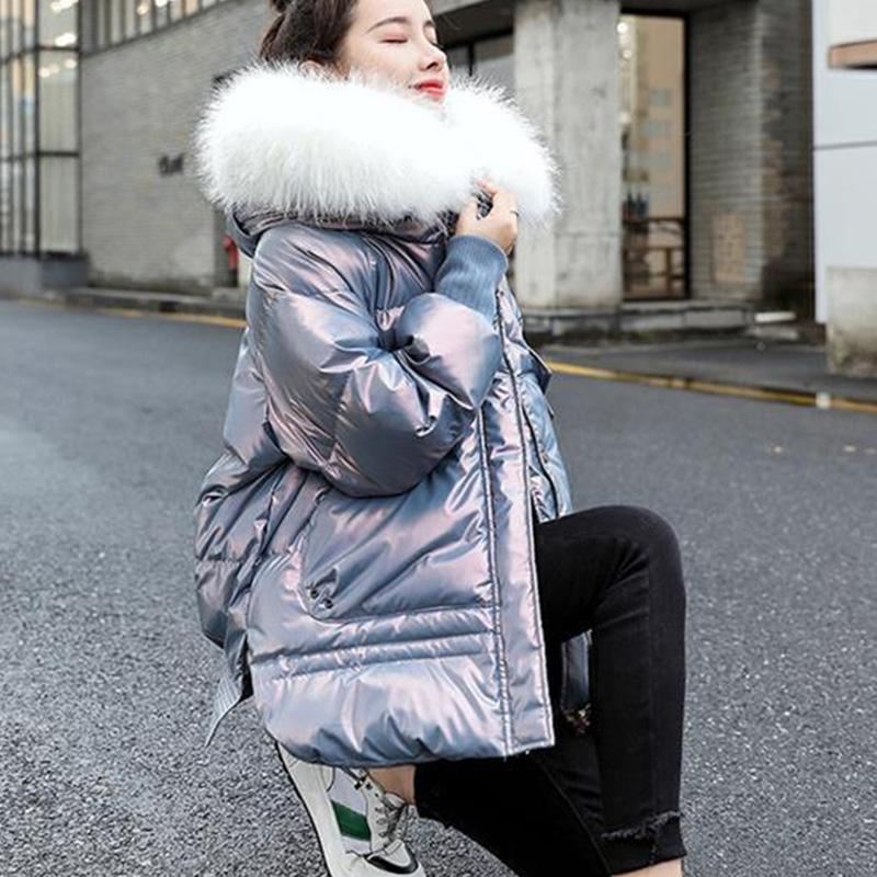 Cotton-padded Jacket Women's Short Winter Korean Style Loose Bright Face Small Down Padded Jacket