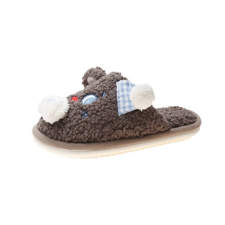 Designed Autumn and Winter Warm Cotton Slippers Flat Shoes Indoor and Outdoor Non-slip Casual Slippers Light Soft Shoes