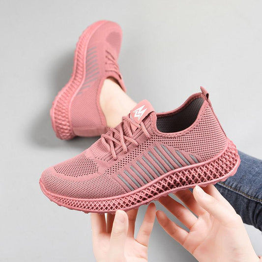 Cloth Shoes Women's Soft Sole Comfortable Non-slip Lightweight Fly Woven Single Shoes Outdoor Sports Shoes Mesh Surface Breathable and Lightweight