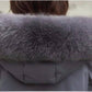 Fur Hooded Winter Down Coat Women  Thick Warm Parkas Female Outerwear Women's Mid-Length Down Padded Jacket  Large Fur Collar