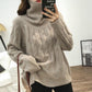 Sweater Turtleneck Bottoming Shirt Women's Solid Color Twist Casual Pullover Sweater Autumn  Winter Outerwear