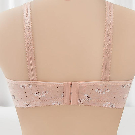 Sexy Printed Bra Without Steel Ring Underwear Gathered Comfortable Breathable Bra Girl Jacquard Bra Female