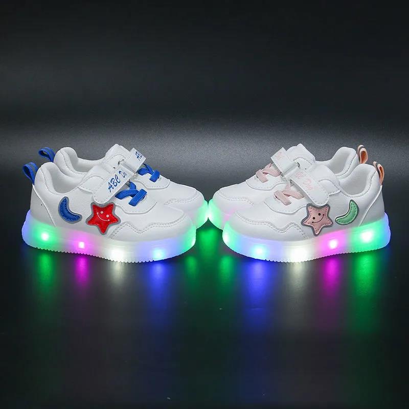 Spring and Autumn Small White Shoes, Board Shoes, Boys' Single Shoes, Girls' Toddlers, Non Slip and Wear-resistant Soft Soled Velcro, Versatile