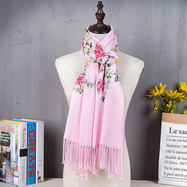 Scarfs for Women Hand-embroidered Print Pashmina Scarf Shawl Wrap Soft Winter Warm Hijab Head Scarves