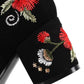 Women's Winter Frosted Coarse Heel Plush Short Boots Large Soft Bottom Embroidered High-heeled Cotton Shoes
