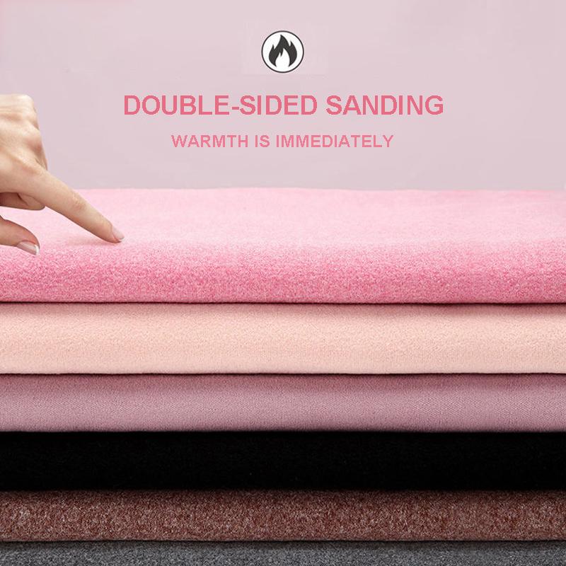 Winter Women's Seamless Thermal Underwear Set Double-sided Sanding Self-heating Autumn Clothes Women Plus Velvet