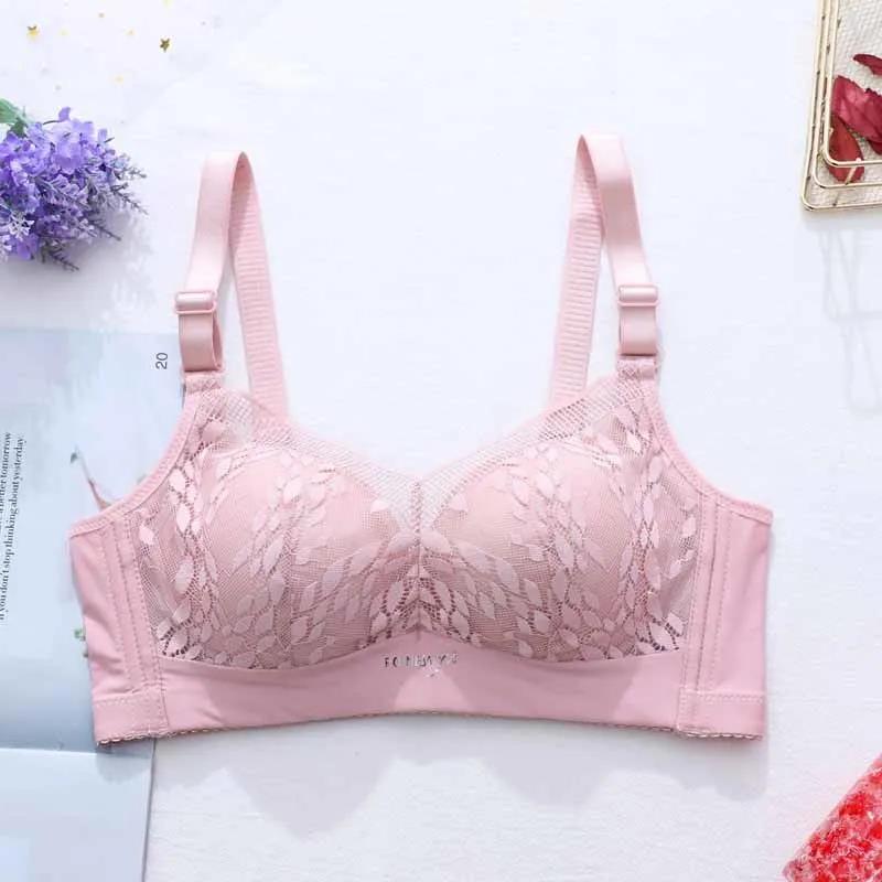 Sexy Lace Gathered No Steel Ring No Trace on The Collection Side Breast Women's Underwear Bra