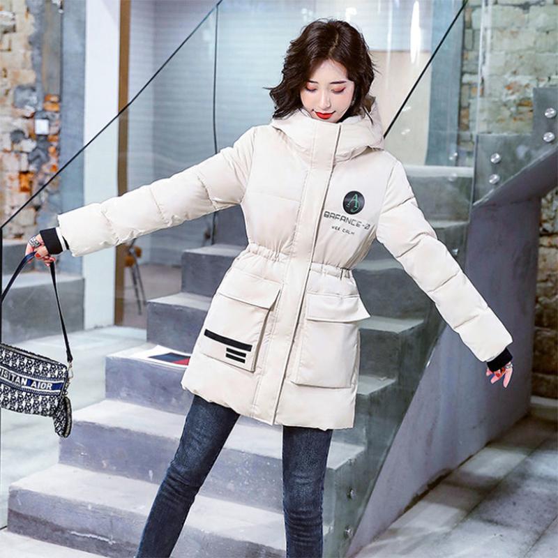 Women's Winter Korean Loose Quilted Coat Warm Stand-collar Down Jacket Women's Glossy Mid-length Down Jacket
