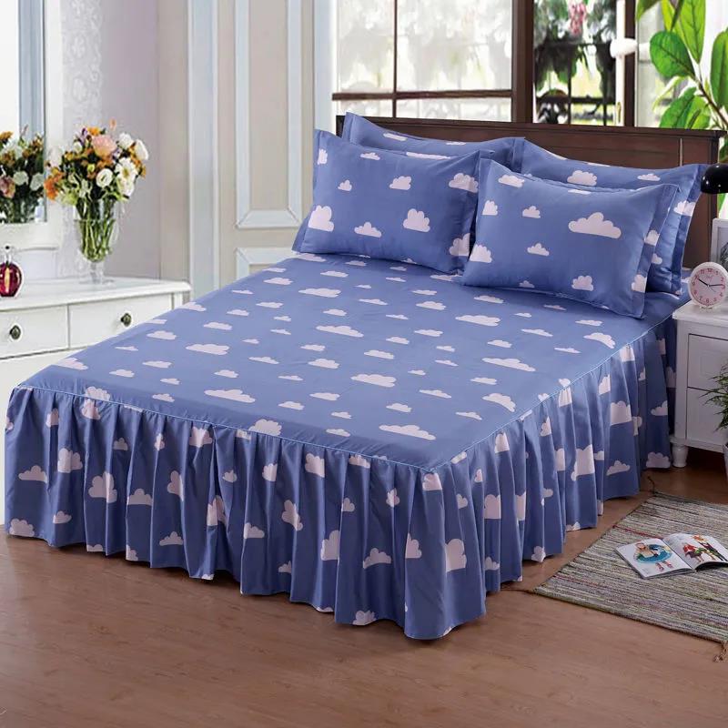 100% Thickened Twill Brushed Non-slip Mattress Cover Korean Print Simmons Dustproof Cover