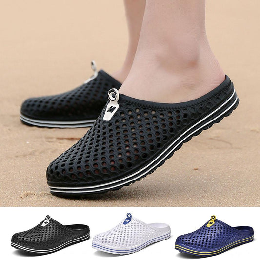 Mens Womens Flats Shoes Beach Sandals Hollow Out Casual Breathable Slippers