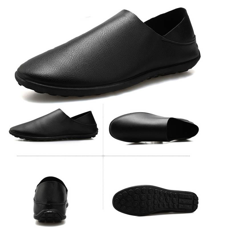 Men's Peas Shoes Soft Sole Breathable Casual Shoes Solid Color Slip-on Flat Shoes Comfortable Breathable Personality Casual Shoes
