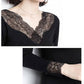 Round Neck Joker Slim Fit Slim with Solid Color Mesh Backing Shirt Women's T-shirt Thicken
