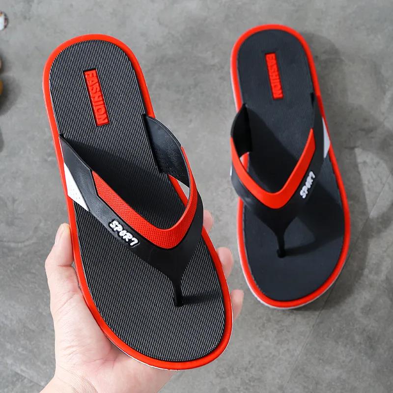 Men's Slippers Summer  Flip-flops Non-slip Soft Bottom Outside Wear Beach Sandals