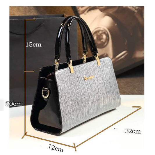 Fashion Minimalist Patent Leather Handbag Female Bright Skin Wild Messenger Bag Women Shoulder Bag