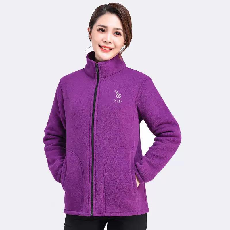 Winter Ladies Stand-collar Fleece Jacket Fashion Casual Thick Warm Short Cardigan Jacket Suitable for Women
