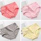4Pcs/Set Women's Solid Color Seamless Underpants Female Breathable Skin-friendly Panties High-waist Comfortable Cotton Crotch Briefs